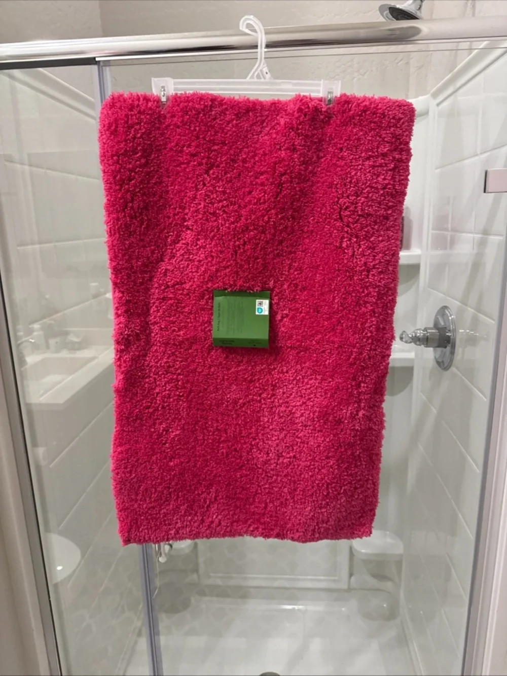 Plush Hot Pink Shaggy Bath Rug